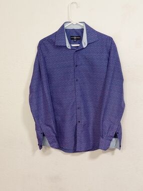 Society Of Threads Men’s Purple Micro-Print Dress Shirt